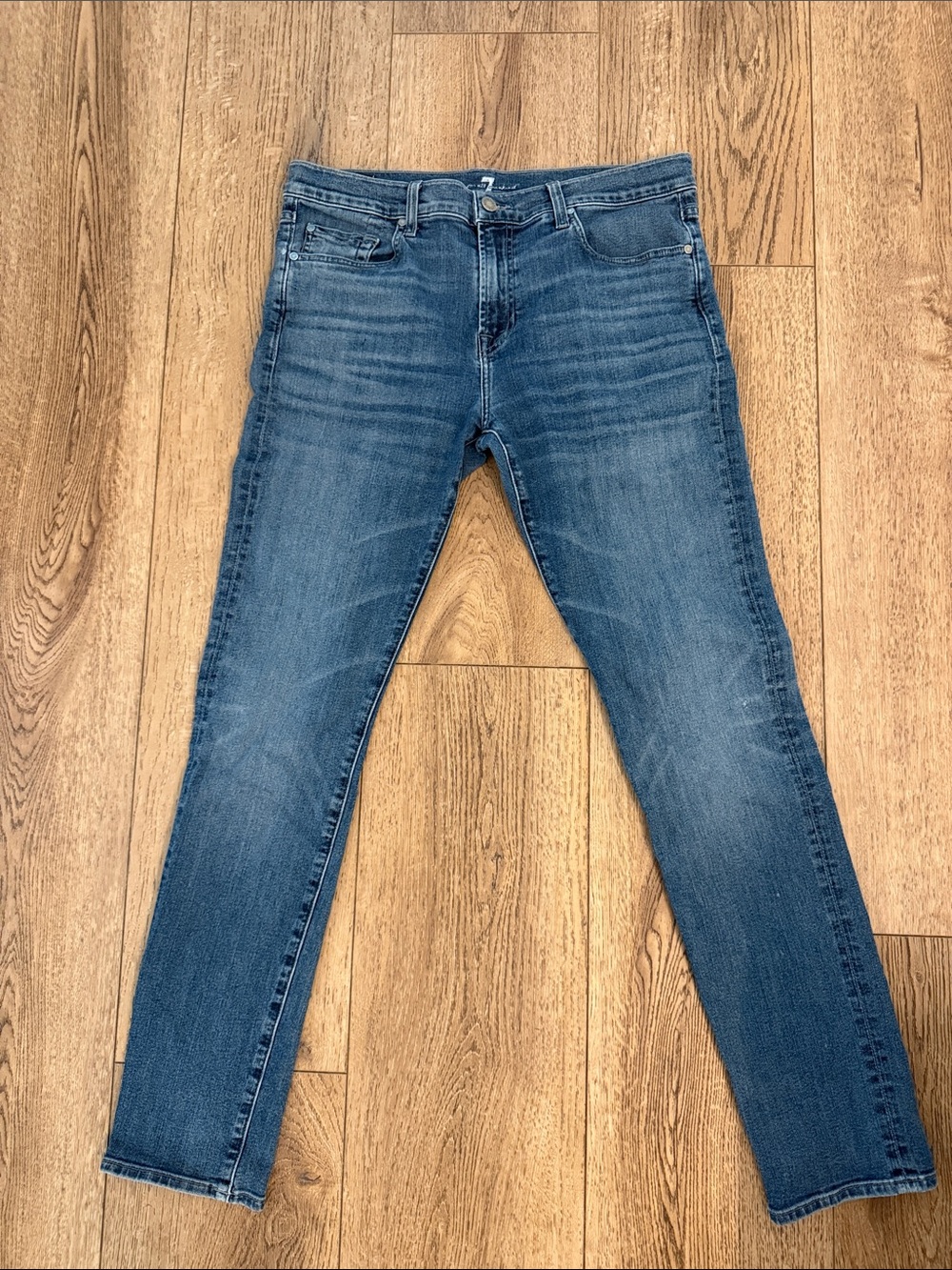 7 For All Mankind Men's Skinny Jeans in Blue Wash